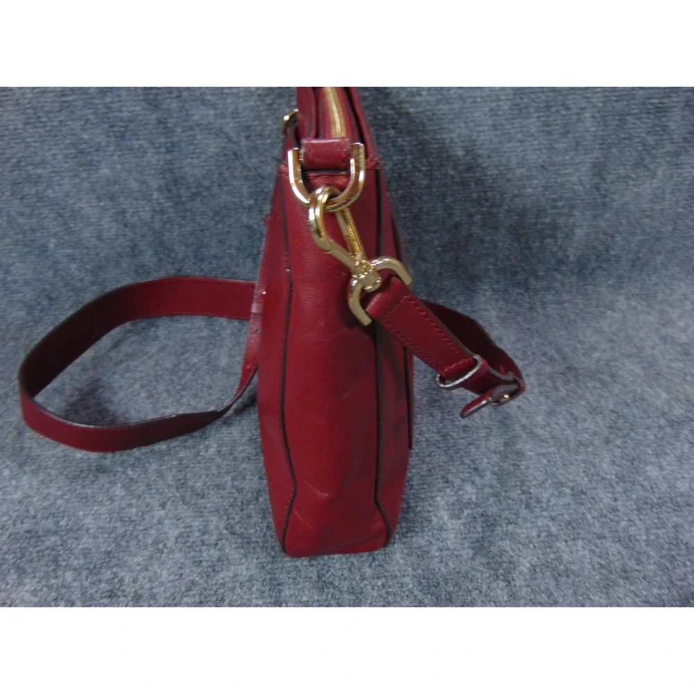 Michael Kors Bedford Legacy‎ Crossbody Red Smooth Leather Front Pocket